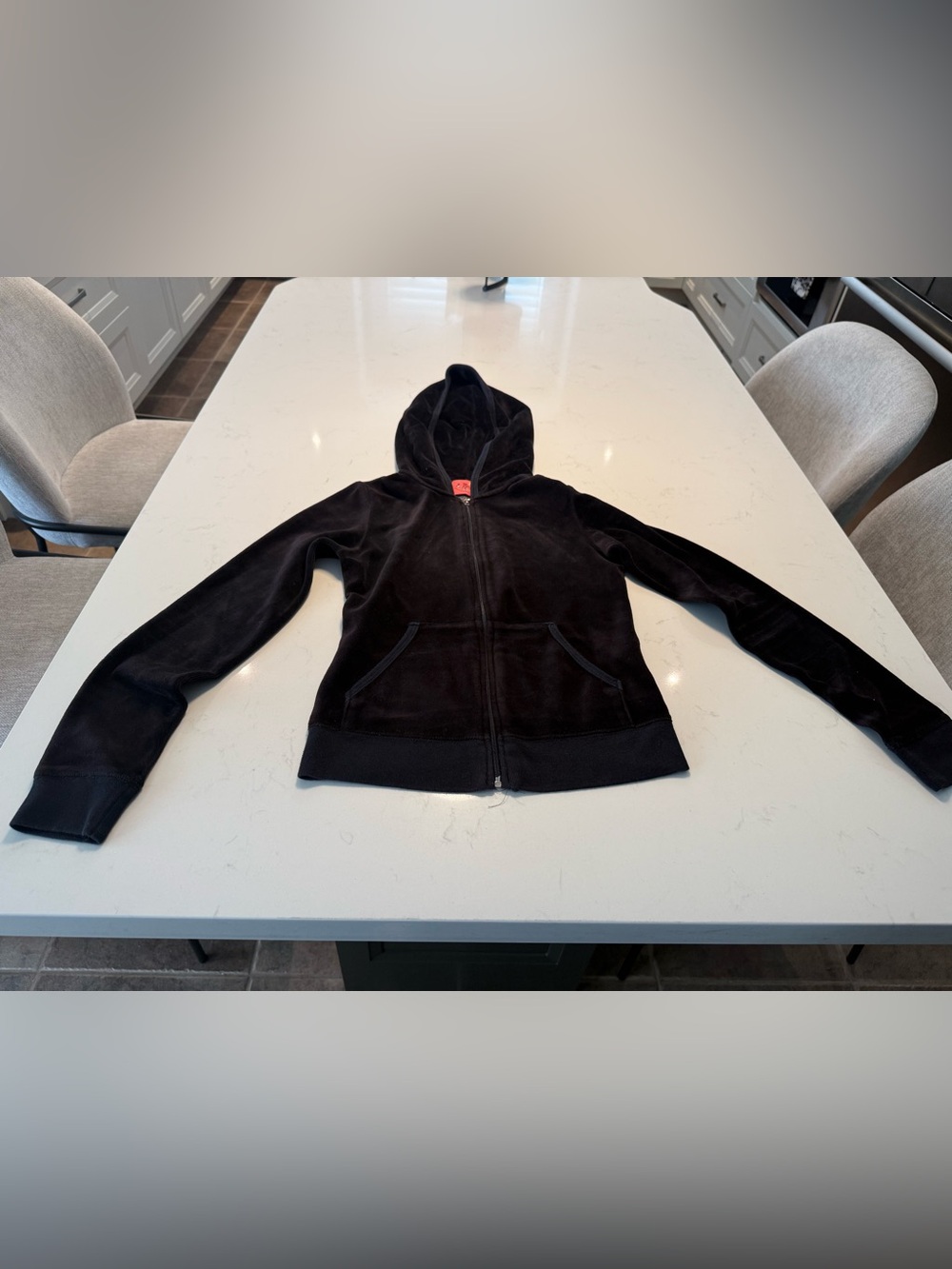 Vintage Juicy Couture Classic Velour Zip-Up Hoodie Black